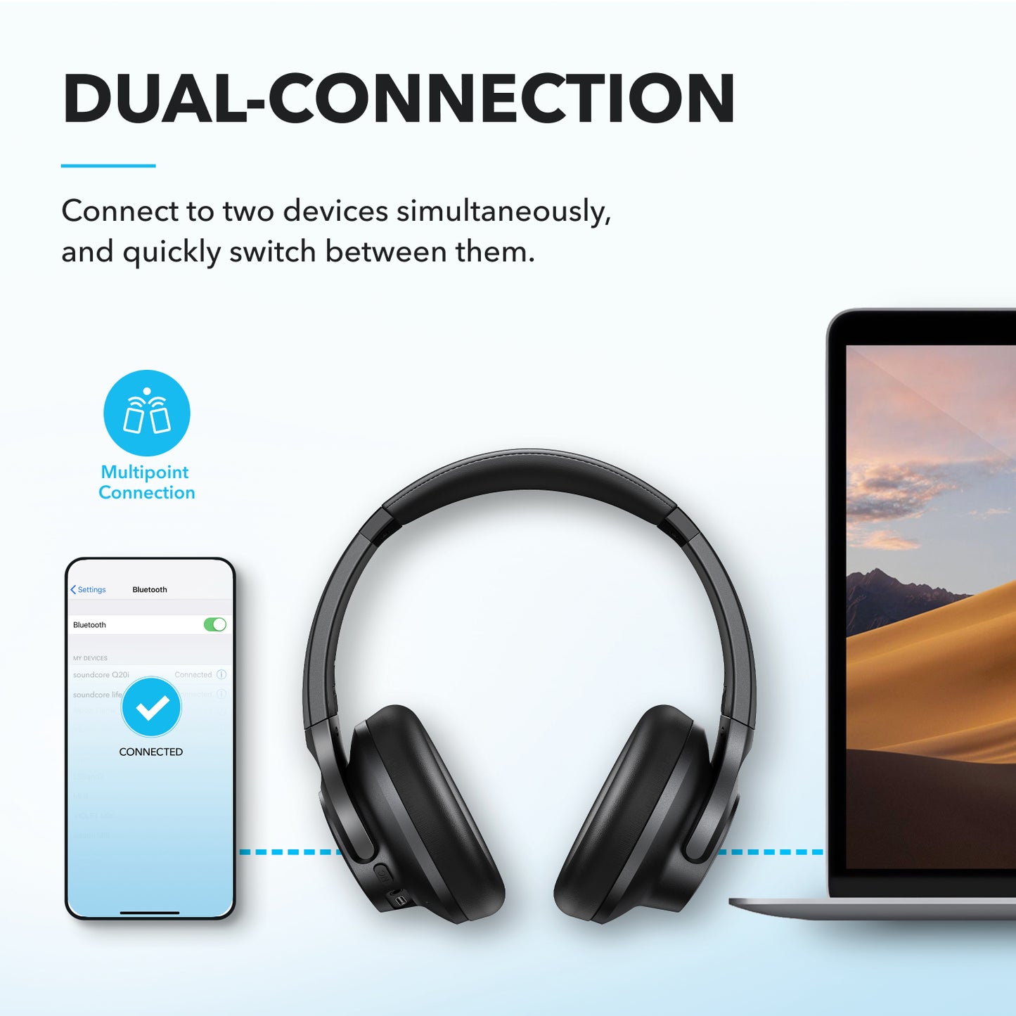 Q20i | Hybrid Active Noise Cancelling Headphones