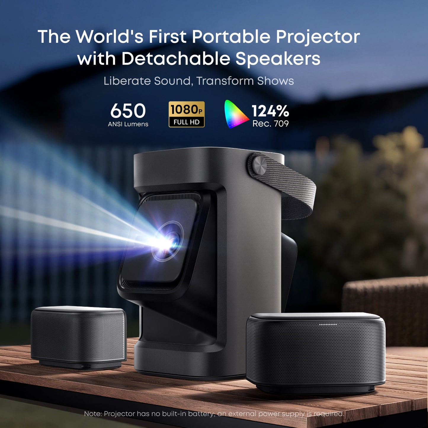 Nebula P1 | World's First Portable Projector with Detachable Speakers (Lightning Deals)