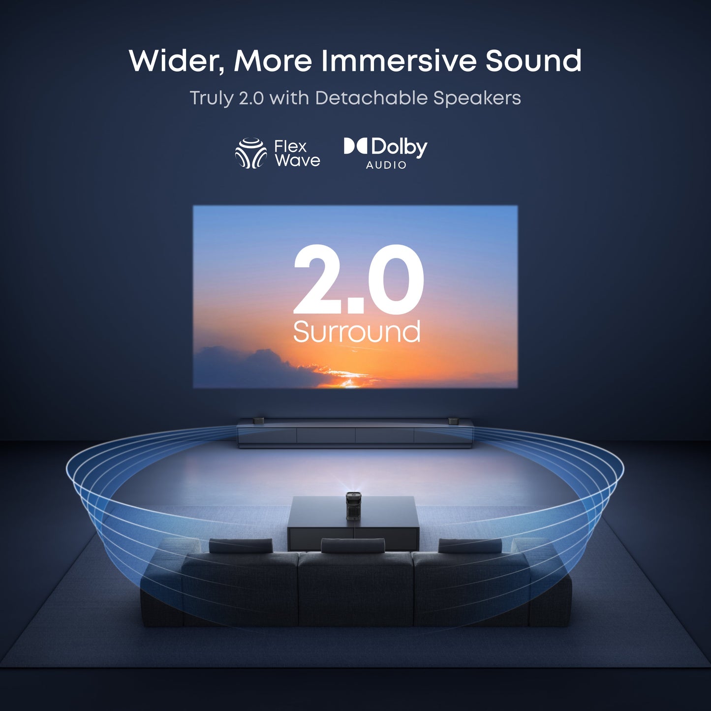 Nebula P1 | World's First Portable Projector with Detachable Speakers (Lightning Deals)