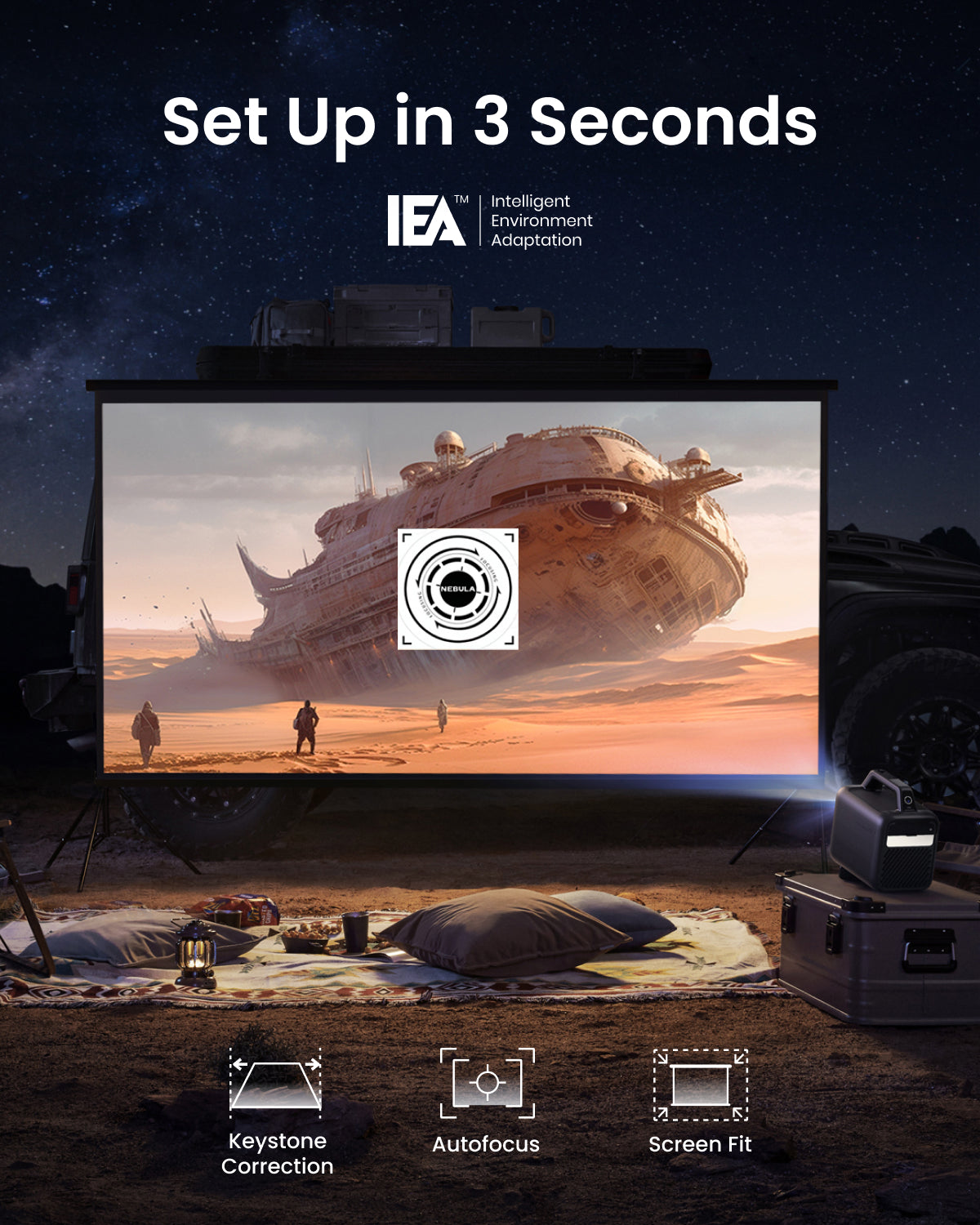 Mars 3 | Outdoor Projector with Long Playtime (Lightning Deals)